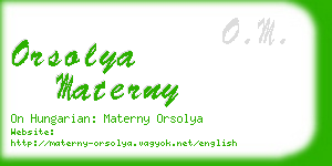 orsolya materny business card